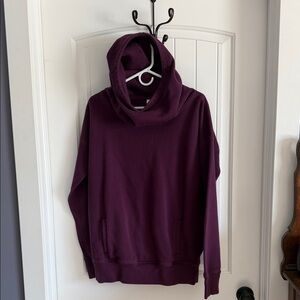 Cozy Women's Cowl Neck Plum Hoodie